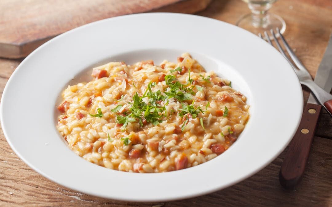 ricetta risotto con pasta di salame e vino rosso